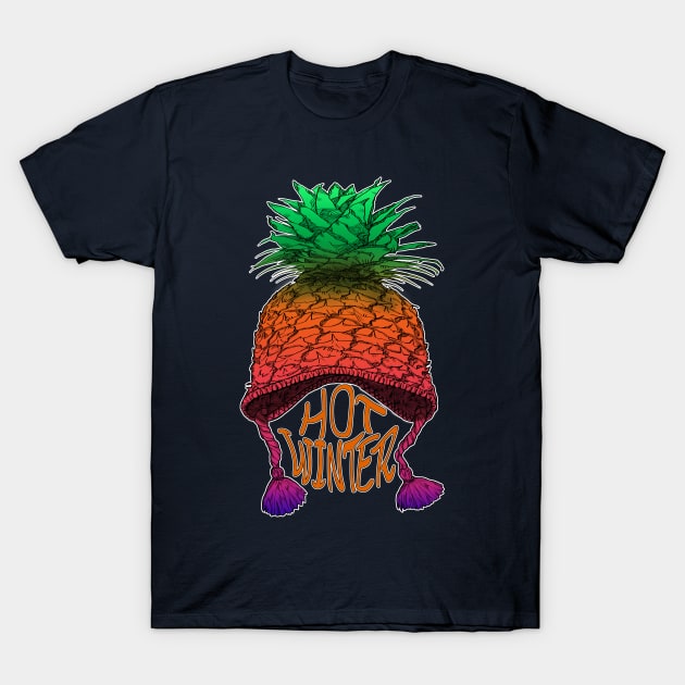 Hot Pineapple Winter T-Shirt by Topotopo